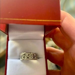 Vintage Antique Platinum Diamond Band Ring Sz 5